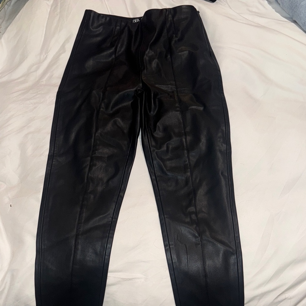Zara High Rise Faux Leather Leggings